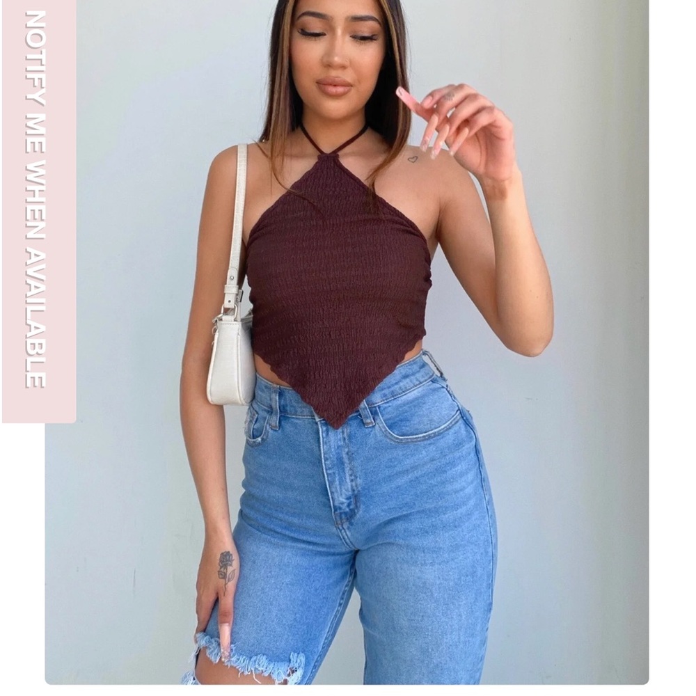 Brown halter top